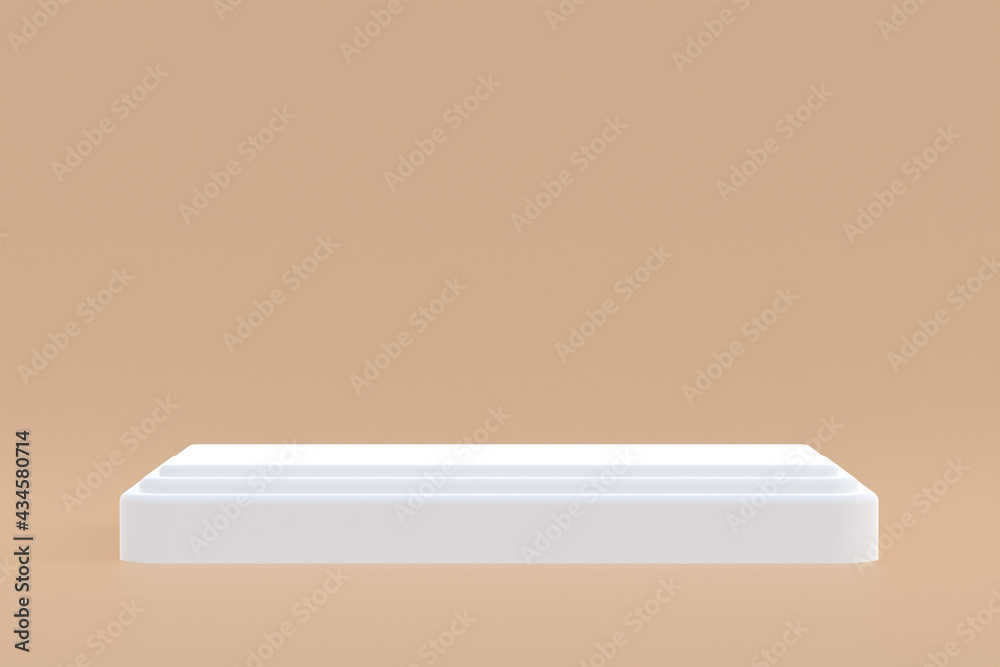 Product stand, Podium minimal on brown background for cosmetic product presentation. Product stand, Podium minimal on brown background for cosmetic product presentation.