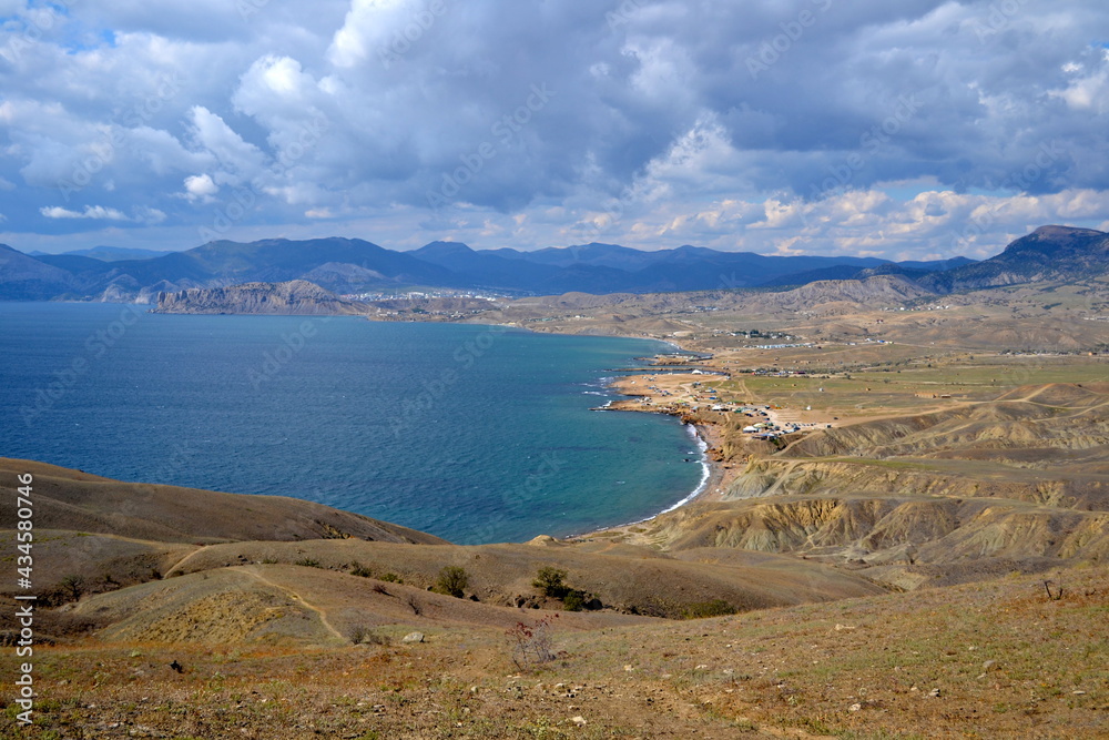 view of the sea from the mountain in Crimea, dispute territory between Ukraine and Russia 