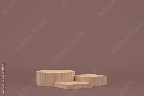 Fototapeta Naklejka Na Ścianę i Meble -  wood podium minimal 3d rendering or product stand for cosmetic product presentation