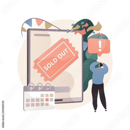 Sold-out event abstract concept vector illustration.