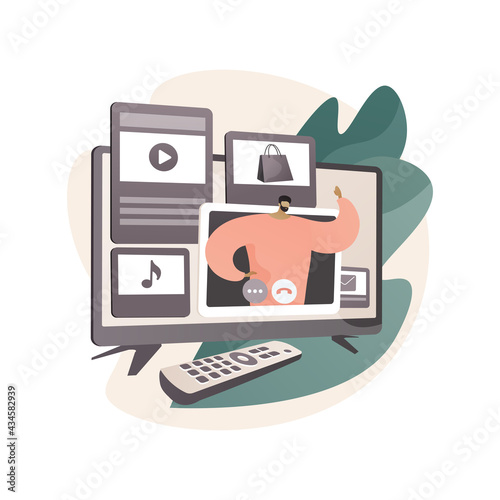 SmartTV applications abstract concept vector illustration.