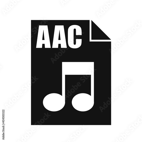 AAC Black File Icon, Flat Design Style