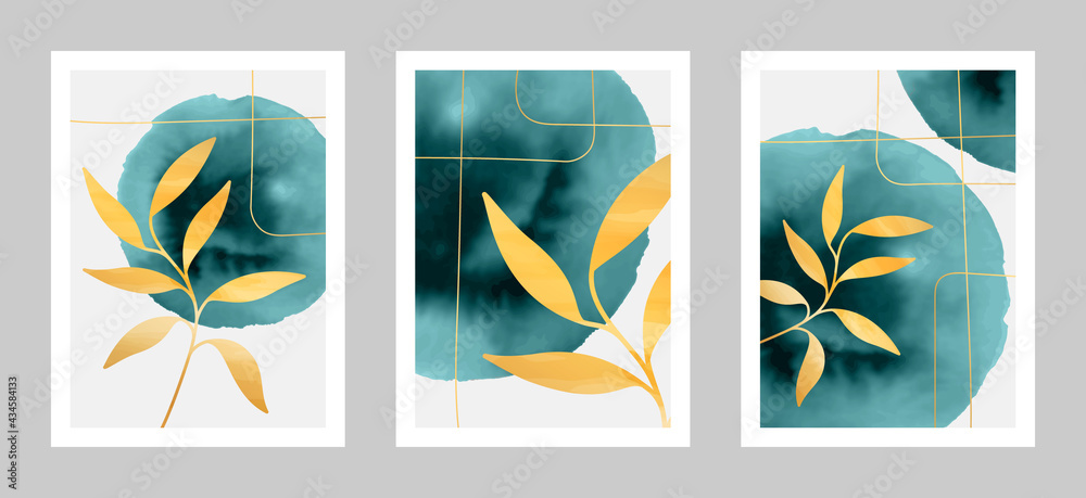 Set of abstract art  watercolor backgrounds for cover, wallpaper, office, home decoration, wall art. EPS10 vector.