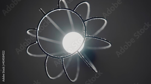Close-up of a dusty metal lamp that hangs from the ceiling. Close - up shooting with rotation