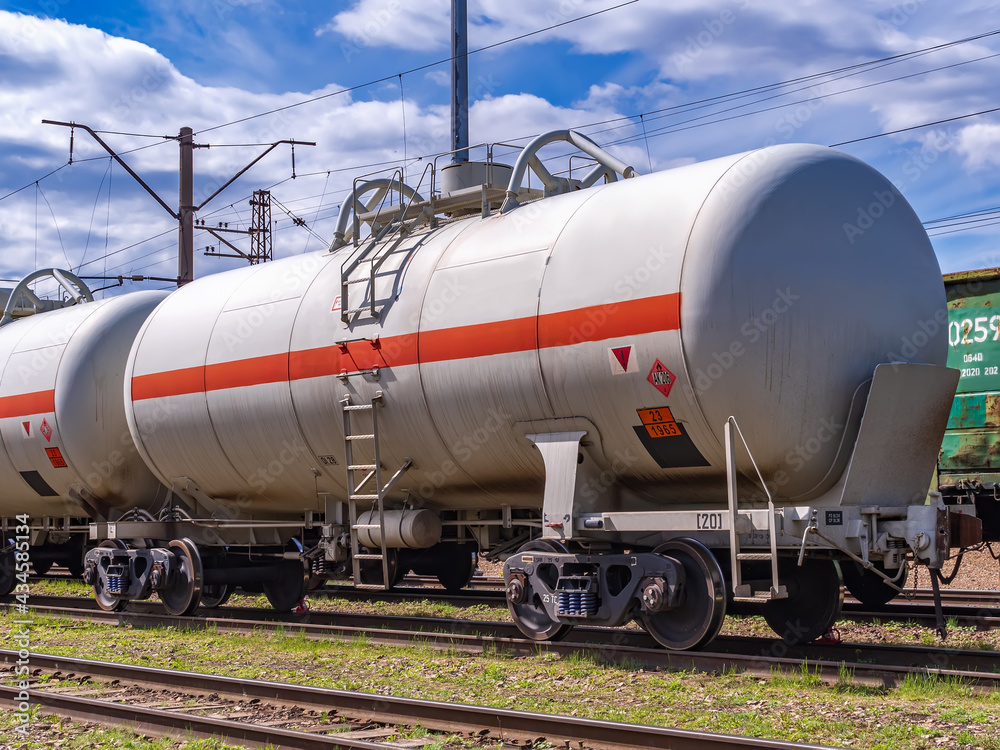 Liquefied gas tank car on the Trans-Siberian Railway. Liquefied gas tank car on the Trans-Siberian Railway.