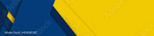 abstract geometrical blue and yellow color background banner