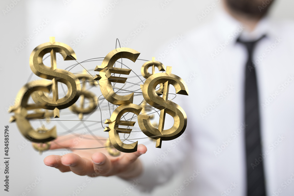 Dollar versus euro concept network . Dollar versus euro concept network .