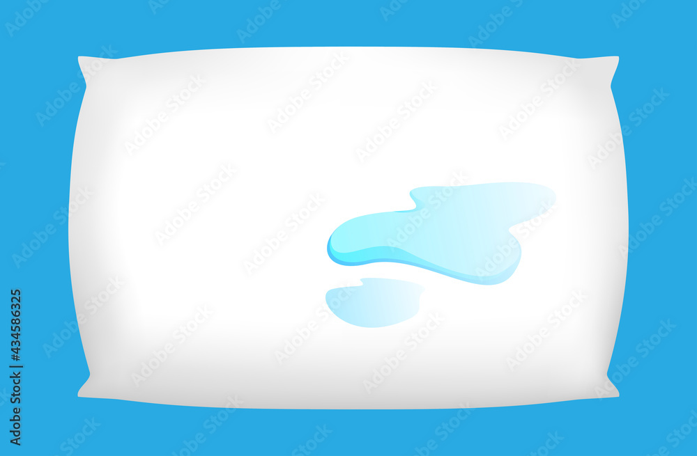 pillow white and water stain isolated object, pillow and dirty saliva stains, clip art pillow illustration pillow white and water stain isolated object, pillow and dirty saliva stains, clip art pillow illustration