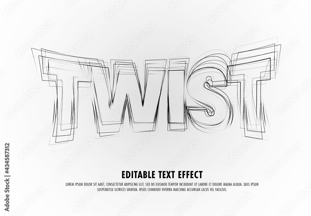 Twisted Vibrating Text Effect Stock Template | Adobe Stock