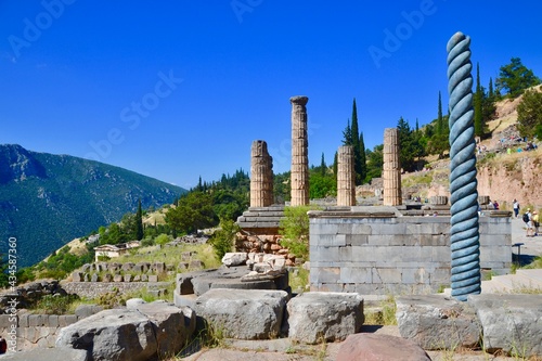 The Serpent Column at Delphi Greece photo