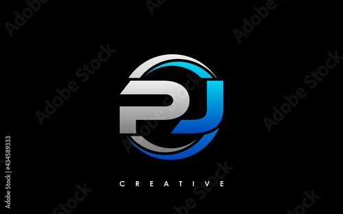 PJ Letter Initial Logo Design Template Vector Illustration