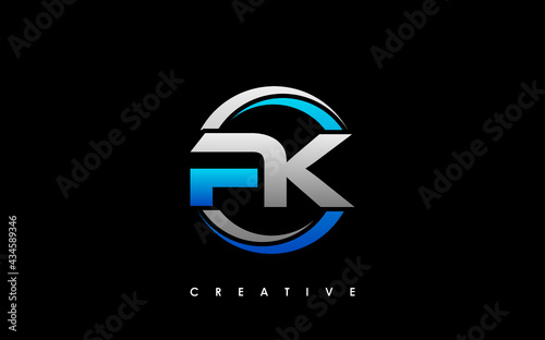 PK Letter Initial Logo Design Template Vector Illustration