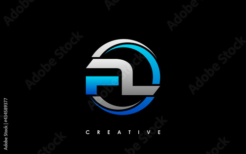 PL Letter Initial Logo Design Template Vector Illustration