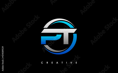 PT Letter Initial Logo Design Template Vector Illustration
