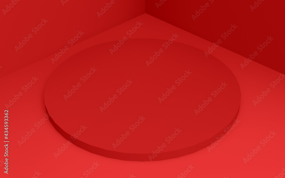 Abstract 3d red color cylinder podium minimal studio background. Abstract 3d red color cylinder podium minimal studio background.
