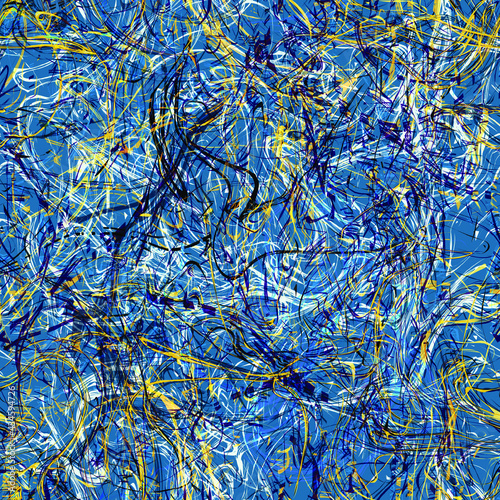 Blue seamless pattern with threads. Abstract vector background for web page, banners backdrop, fabric, home decor, wrapping