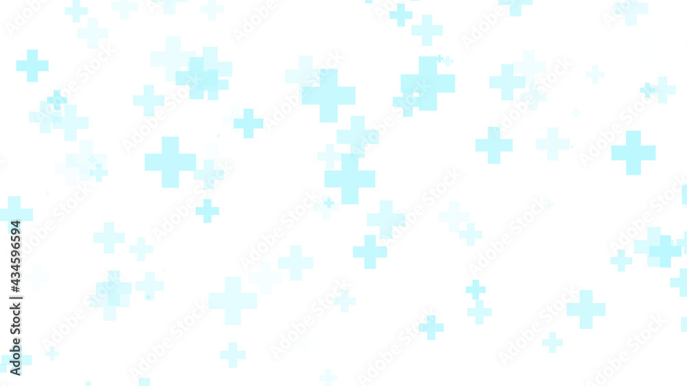 Medical health blue cross pattern white background. Abstract healthcare technology and science concept.