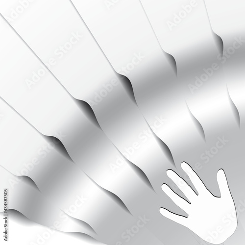 Hintergrund weiss Welle Hand 2