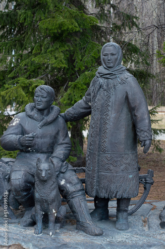 Monument to local Aboriginal people. Khanty-Mansiysk city
