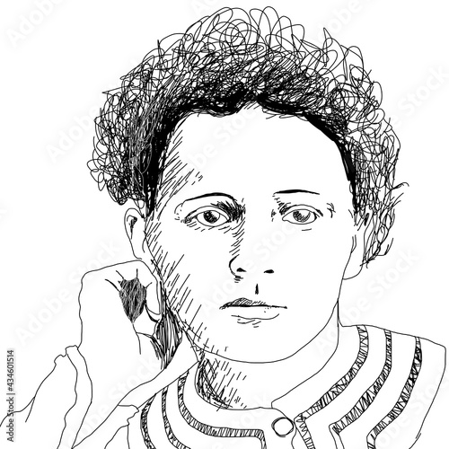 Foto Realistic illustration of the scientist Marie Curie
