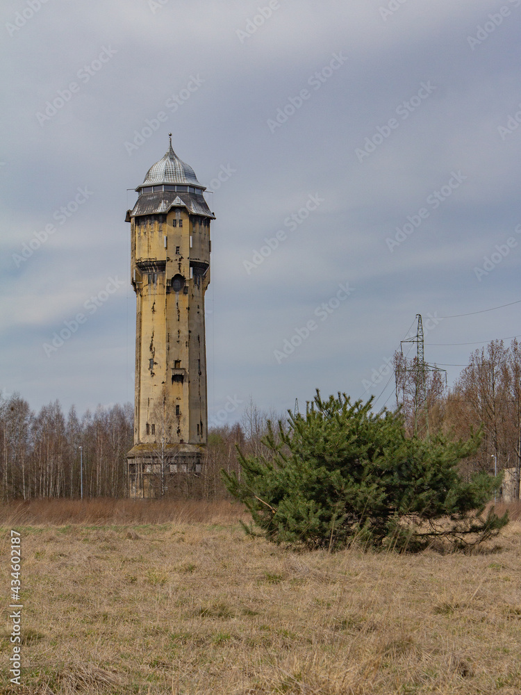 The historic water tower in Katowice, Silesia