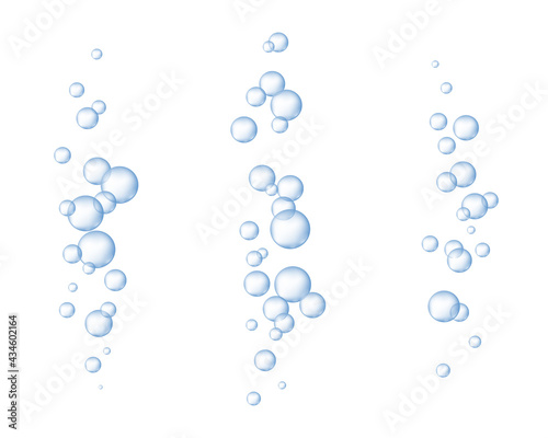 Realistic bubbles for package design. Shampoo, soap, soda bubbles. Vector design elements