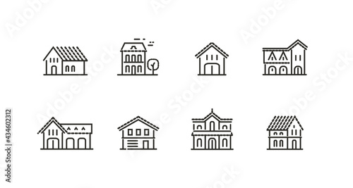 House icon set. Real estate, building symbol vector
