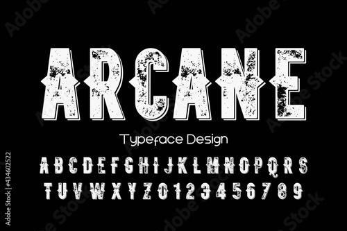 classic lettering, alphabet font, gray and white style background, typeface vector design