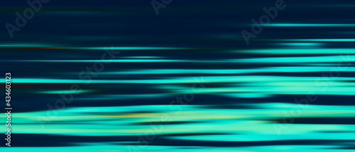 Green abstract motion blur background. Horror pattern with color lines. Different shades and thickness. Metallic pattern industry, technology background. 3D illustration