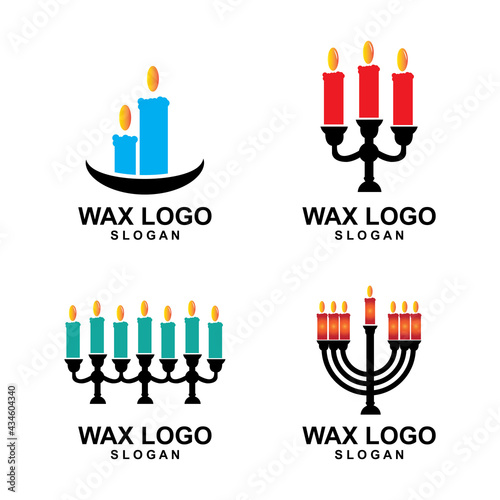 simple hanukkah candle vector logo