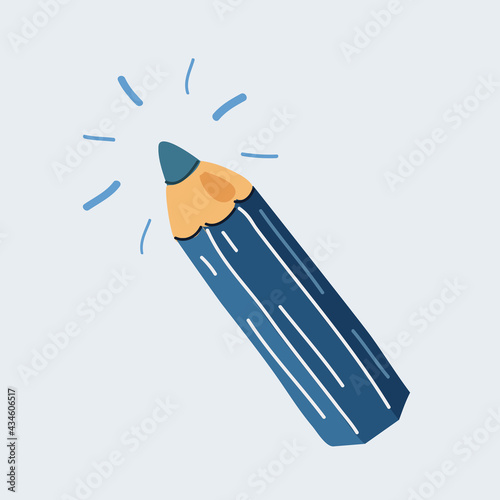 Vector illustration of pencil on white backround.