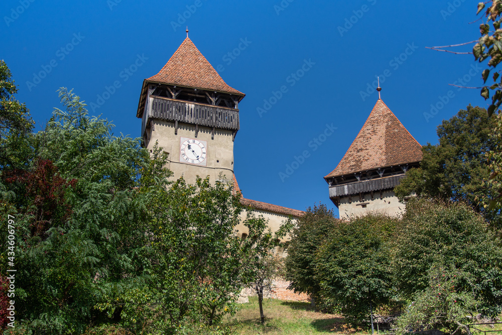 Fortified church from Alma Vii village, Moșna commune, Sibiu county, September 2020,The clock tower