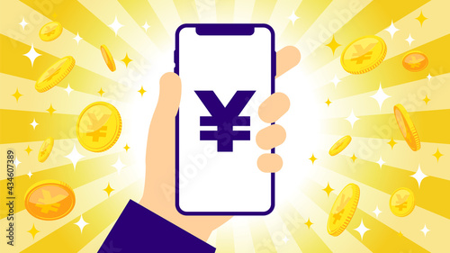 スマホアプリで円を稼ぐイメージ