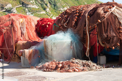 Fishing nets are drying under the sun
