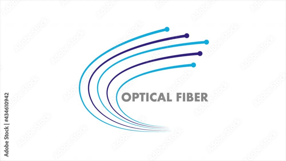 Fiber optic logo, art video illustration.