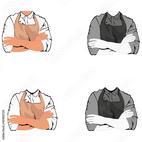icon of a man in an apron.worker's body