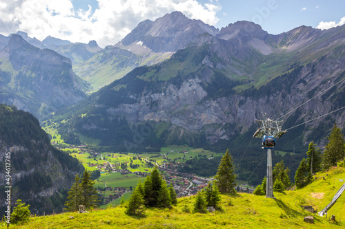 Fototapeta Naklejka Na Ścianę i Meble -  The Kandersteg Valley and mountain pastures in Switzerland 