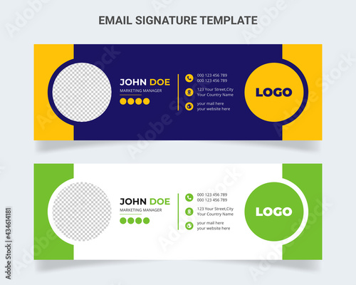 Email signature. Modern and minimalist Corporate mail, Personal business web vector layout Template design.