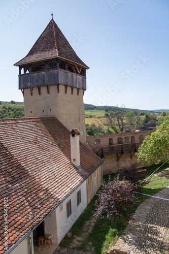 Fortified church from Alma Vii village, Moșna commune, Sibiu county, September 2020,view from the Tower