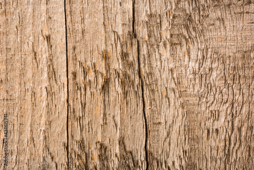 Old wooden wall with cracks. View close up