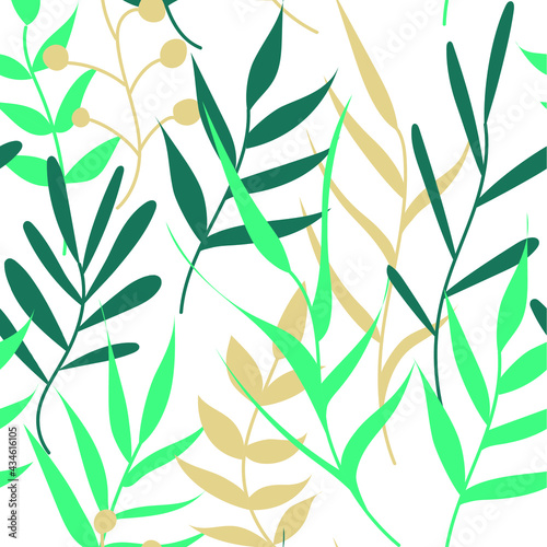 Trendy abstract patterns with floral elements. 
vector illustration with leaves