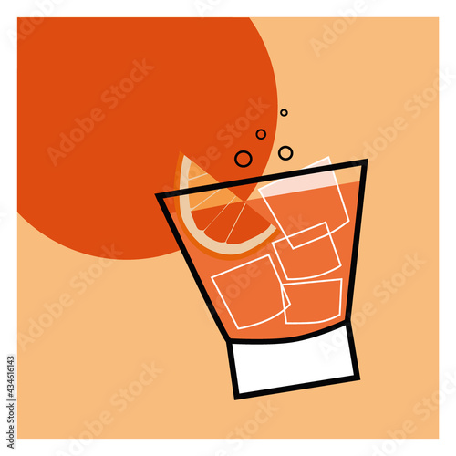 Italian spritz retro cocktail bar, vector illustration.