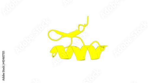 360º 3D rendering of a biological molecule. The solution structure of BmTx3B, a member of the scorpion toxin subfamily alpha-KTx 16