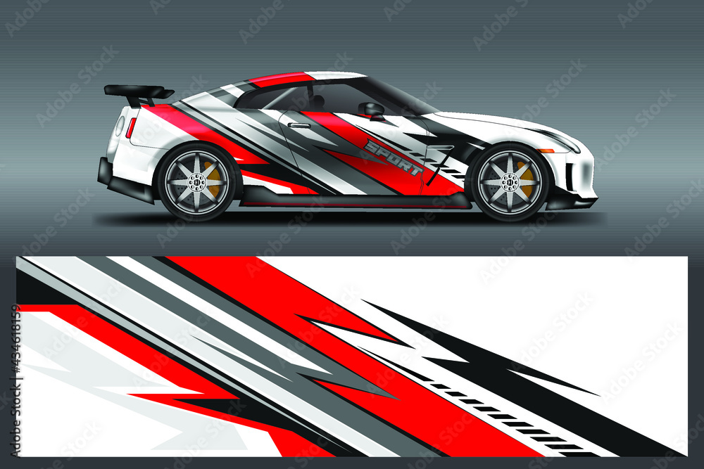 Car  wrap designs vector background for vehicle , ready print and editable