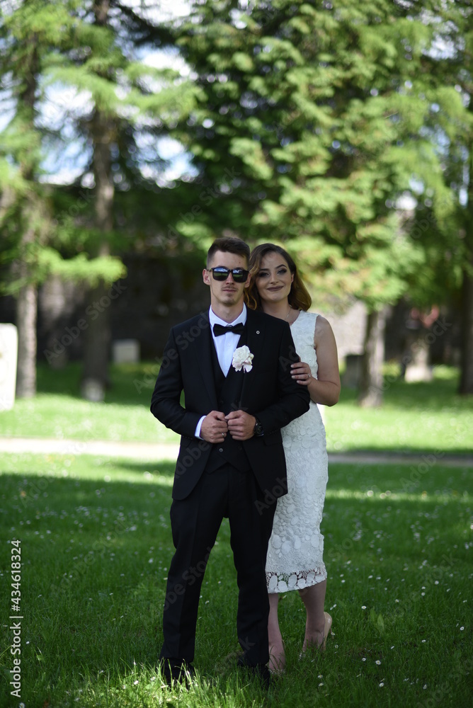 Beautiful wedding couple, Luxury married wedding couple, bride and groom posing in old city Beautiful wedding couple, Luxury married wedding couple, bride and groom posing in old city