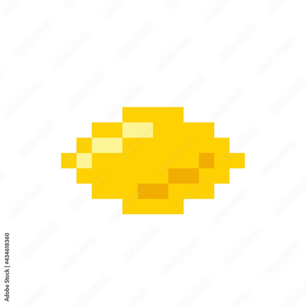 Lemon pixel art. Lemon Slices. Vector illustration. Lemon pixel art. Lemon Slices. Vector illustration.