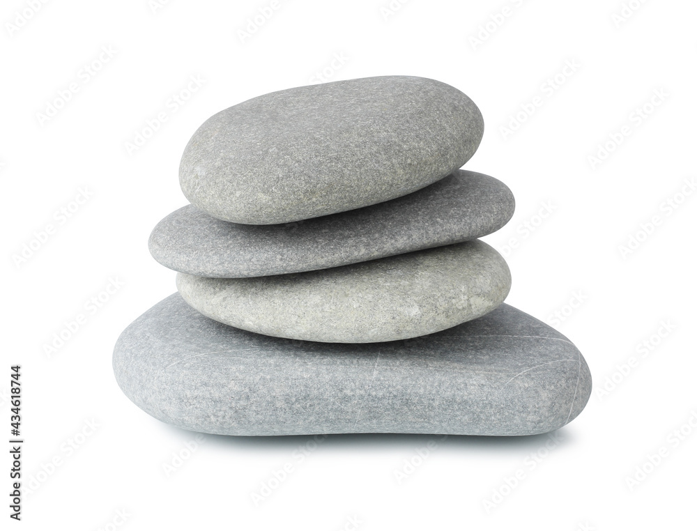 Fototapeta premium Sea stones isolated on a white background