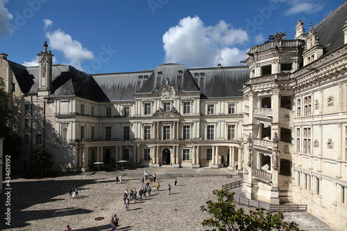 Blois Royal Castle, France. Castle courtyard. XV - XVII centuries 