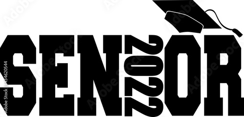 Senior with 2022 in the Logo BW