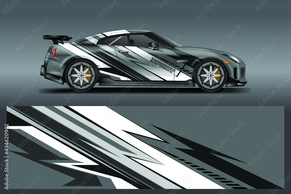 Car wrap designs vector background for vehicle